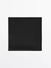 Massimo Dutti Plain Linen Bandana In Black