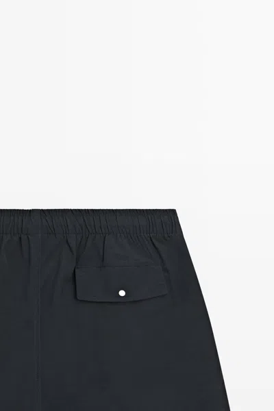 Massimo Dutti Plain Swimming Trunks In Black