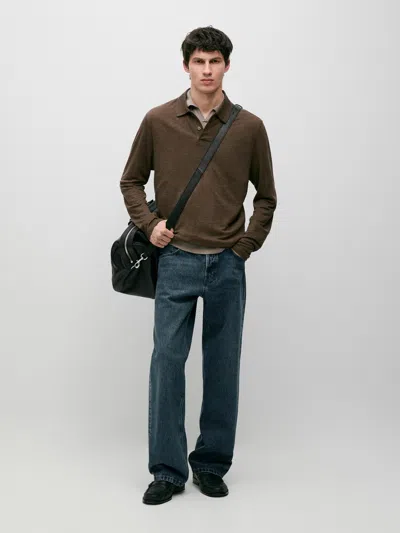 Massimo Dutti Polo 100 % Lin À Manches Longues In Multi