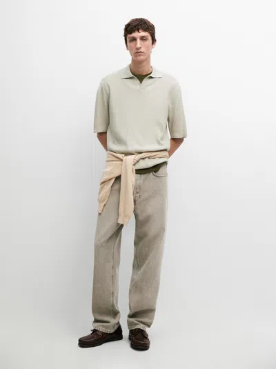 Massimo Dutti Polo De Malha Regular De Algodão Regular In Green