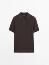 Massimo Dutti Polo Punto Estructura Algodón In Black