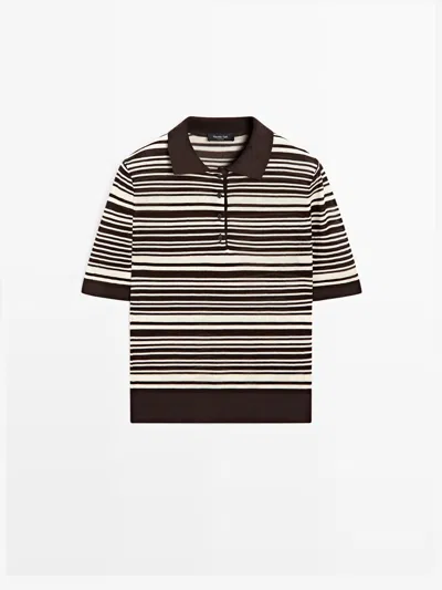 Massimo Dutti Polo Punto Rayas 100% Algodón In Multi