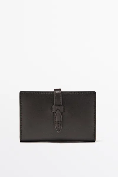 Massimo Dutti Portefeuille En Cuir Nappa In Marron