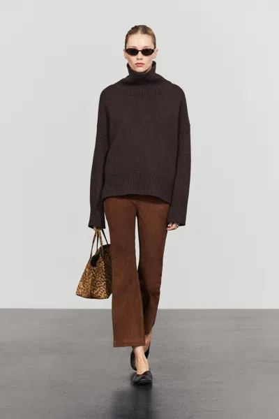 Massimo Dutti Pull Oversize En Maille 100 % Laine In Brown