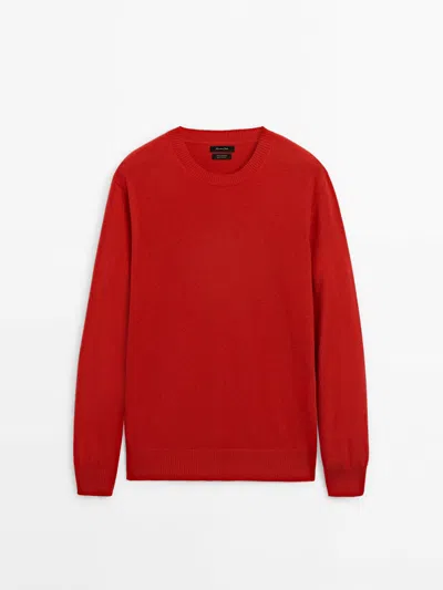 Massimo Dutti Pullover Aus 100 % Kaschmir Mit Rundhalsausschnitt In Red