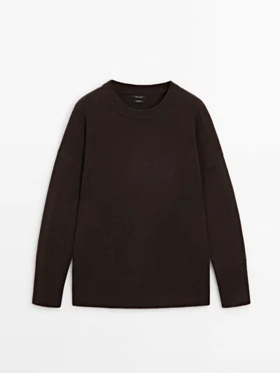 Massimo Dutti Pullover Aus Reinem Kaschmir Mit Rundausschnitt In Black