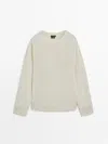 Massimo Dutti Pullover Aus Reiner Baumwolle Mit Rundausschnitt In Cream