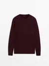 MASSIMO DUTTI CREW NECK WOOL BLEND KNIT SWEATER