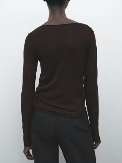 Massimo Dutti Pullover Kaschmir Rundausschnitt In Brown