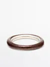 Massimo Dutti Pulsera Esmalte Textura In Silver