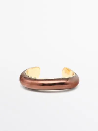 Massimo Dutti Pulsera Pátina Efecto Bronce In Brown