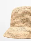 Massimo Dutti Raffia Bucket Hat In Brown