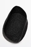 Massimo Dutti Raffia Pillbox Hat In Black