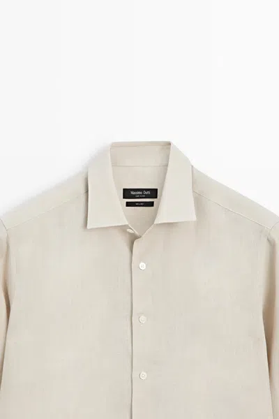 Massimo Dutti Regular Fit 100% Extra In Neutral