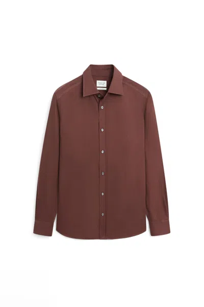 Massimo Dutti Camisa Regular Fit Mezcla Algodón In Brown