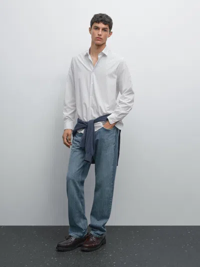 Massimo Dutti Regular Fit Micro In White
