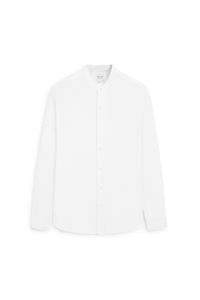 Massimo Dutti Camisa Regular Fit Cuello Mao In White