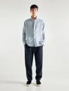 Massimo Dutti Regular-fit Striped 100% Linen Shirt In Blau