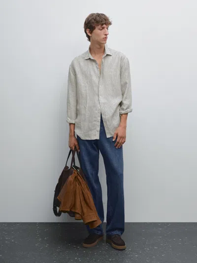 Massimo Dutti Regular Fit Striped Shirt In Multi
