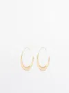 Massimo Dutti Moon Hoop Earrings In Golden
