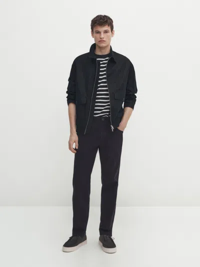 Massimo Dutti Jeans Relaxed-fit In Marineblau