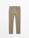 Massimo Dutti Relaxed Fit Denim Trousers In Mink