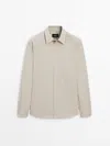 MASSIMO DUTTI RELAXED FIT POPLIN SHIRT WITH POCKET