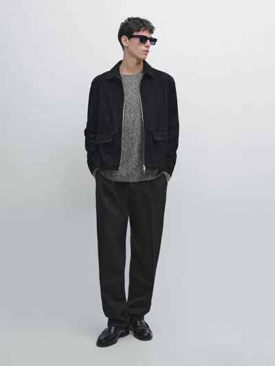 Massimo Dutti Relaxed Fit Trousers In Animal Print