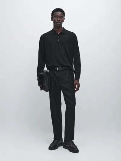 Massimo Dutti Relaxed Fit Wool Blend Darted Trousers In Multi