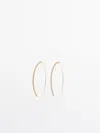 Massimo Dutti Earrings Hoops Shiny In Golden