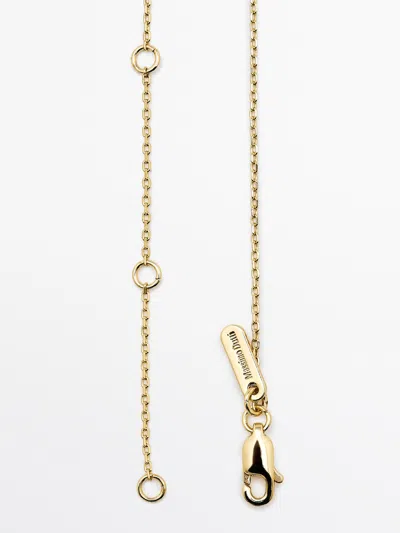 Massimo Dutti Rhinestone Jewel Necklace In Gold