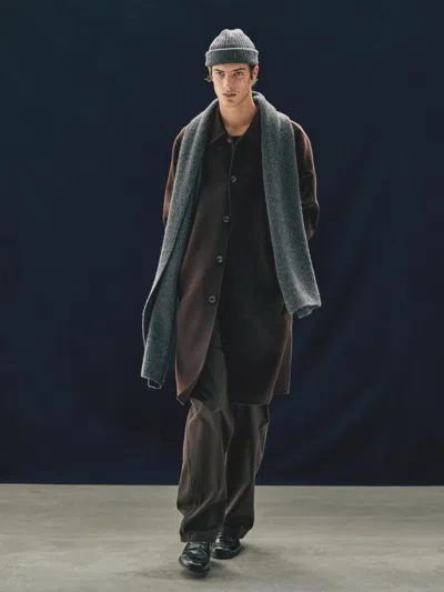 Massimo Dutti Ribbed 100% Cashmere Beanie In Blue