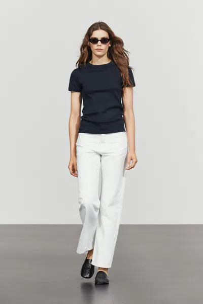 Massimo Dutti Maglietta A Maniche Corte A Costine In Blue