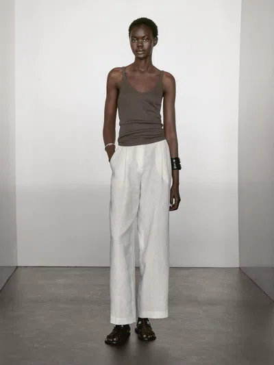 Massimo Dutti Ribbed V In Gray