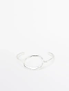 Massimo Dutti Rigid Open Bracelet With Textured Detail In Silver