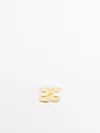 Massimo Dutti Ring With Knot Detail In Golden