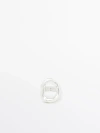 Massimo Dutti Ring With Textured Detail In Silver