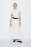 Massimo Dutti Robe Asymétrique In White