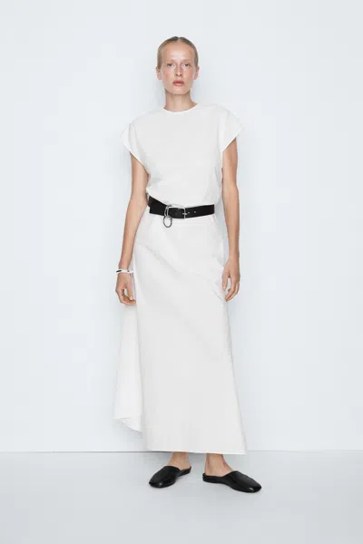 Massimo Dutti Robe Asymétrique In Blanc
