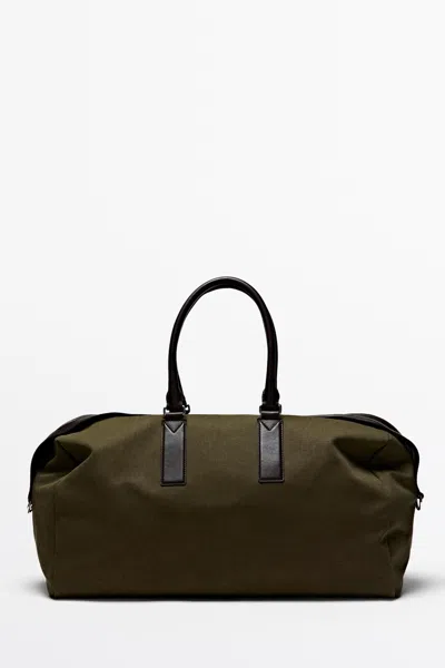 Massimo Dutti Saco De Viagem Pormenor Pele Napa In Caqui