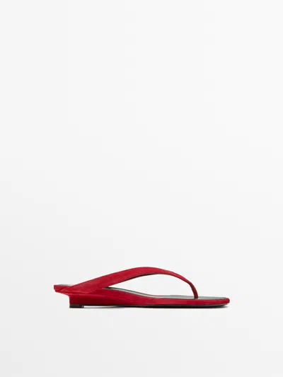 Massimo Dutti Sandalia De Dedo Tacón Medio In Red