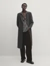 Massimo Dutti Satiniertes Hemd Mit Schlitzen In Medium Grey