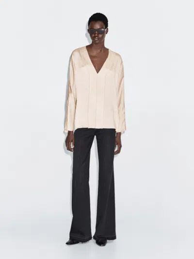 Massimo Dutti Satin V In Neutral