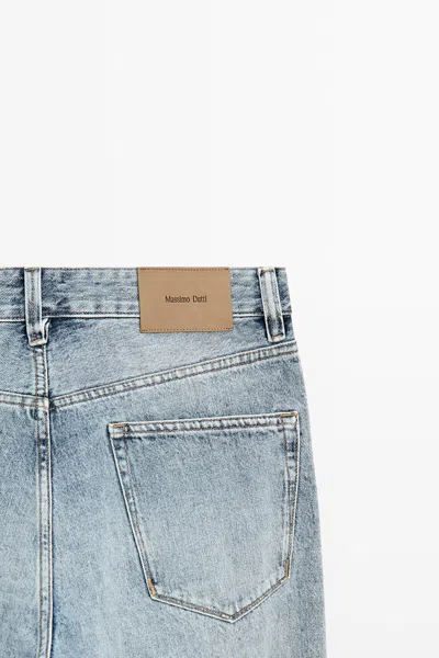 Massimo Dutti Selvedge Fit Jeans In Blue