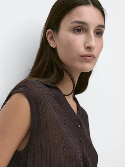 Massimo Dutti Semi In Brown