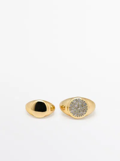 Massimo Dutti Set Anillo Meñique In Gold