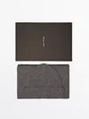 Massimo Dutti Set Aus Schal Und Mütze Im Rippenstrick Aus Reinem Kaschmir In Medium Grey