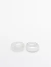Massimo Dutti Set Of Matching Rings In Silver