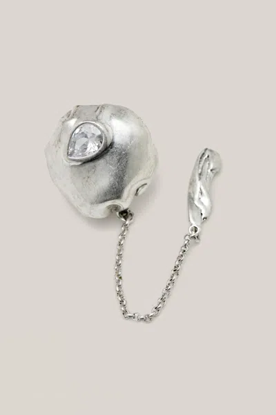 Massimo Dutti Shimmery Earrings In Metallic