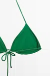 Massimo Dutti Shiny Triangle Bikini Top In Green